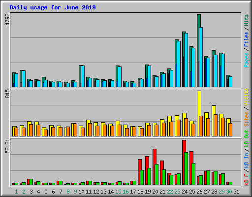 Daily usage for June 2019