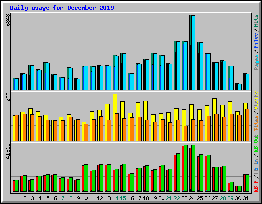 Daily usage for December 2019