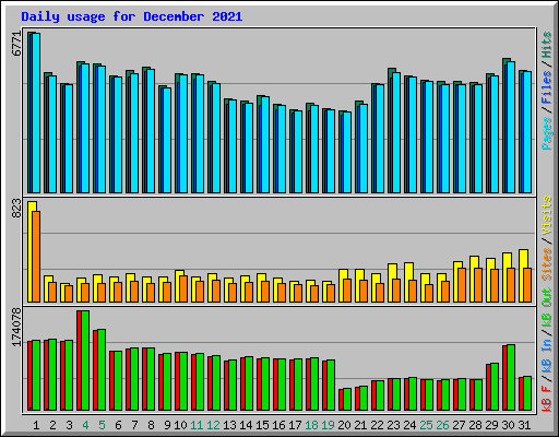 Daily usage for December 2021