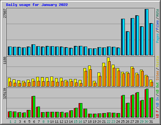 Daily usage for January 2022
