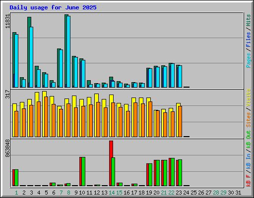 Daily usage for June 2025