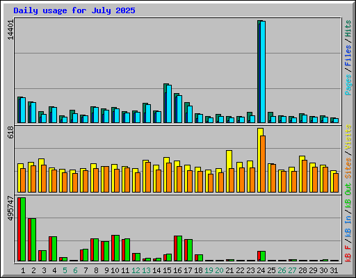 Daily usage for July 2025