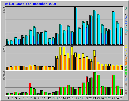 Daily usage for December 2025
