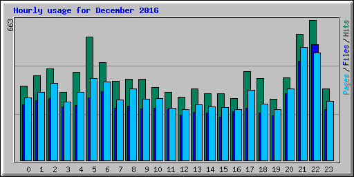 Hourly usage for December 2016