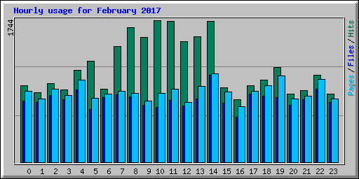Hourly usage for February 2017