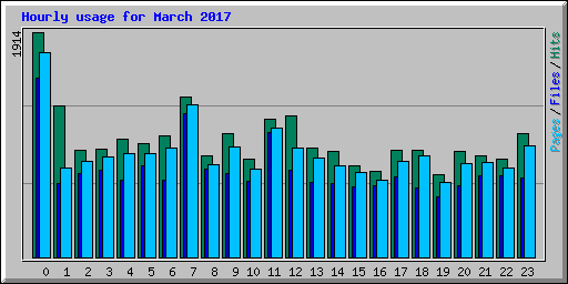 Hourly usage for March 2017
