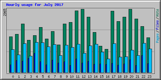 Hourly usage for July 2017