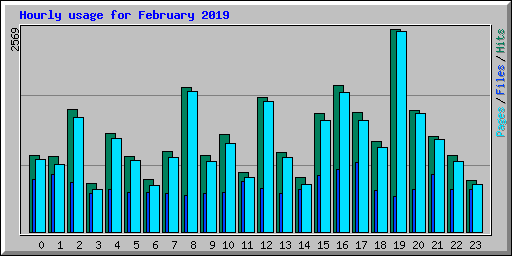 Hourly usage for February 2019