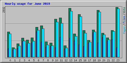 Hourly usage for June 2019