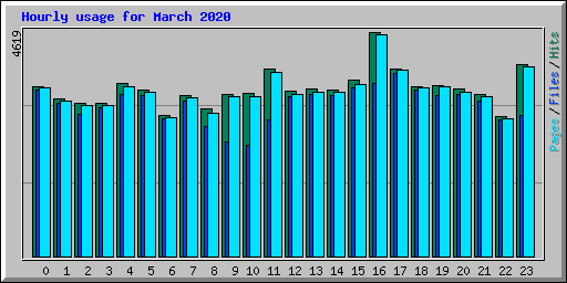 Hourly usage for March 2020