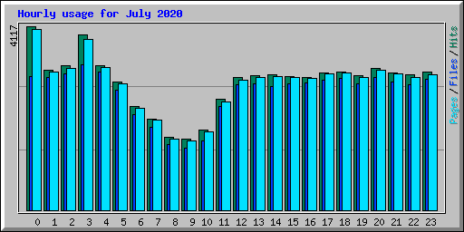 Hourly usage for July 2020