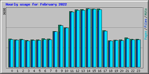 Hourly usage for February 2022