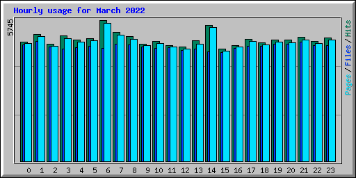 Hourly usage for March 2022