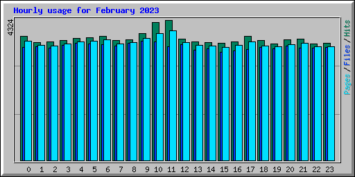 Hourly usage for February 2023