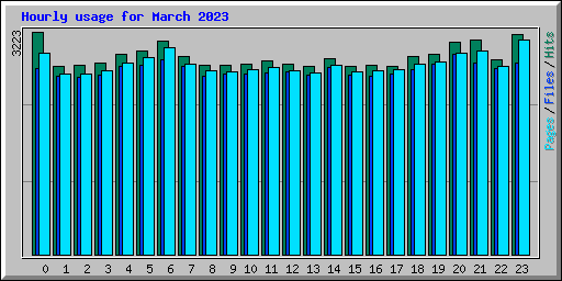 Hourly usage for March 2023