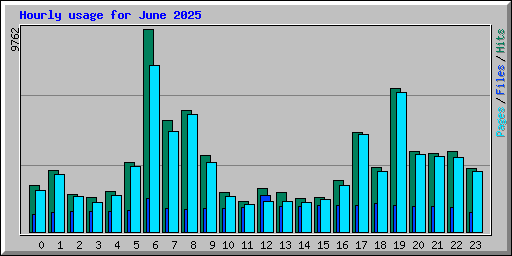 Hourly usage for June 2025