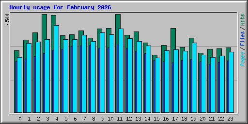 Hourly usage for February 2026