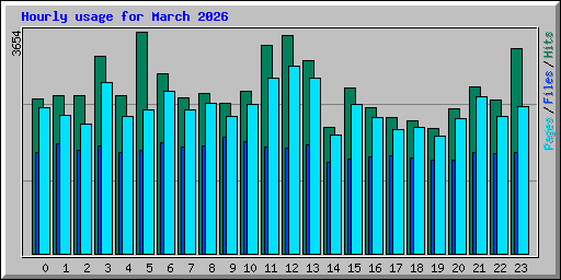 Hourly usage for March 2026